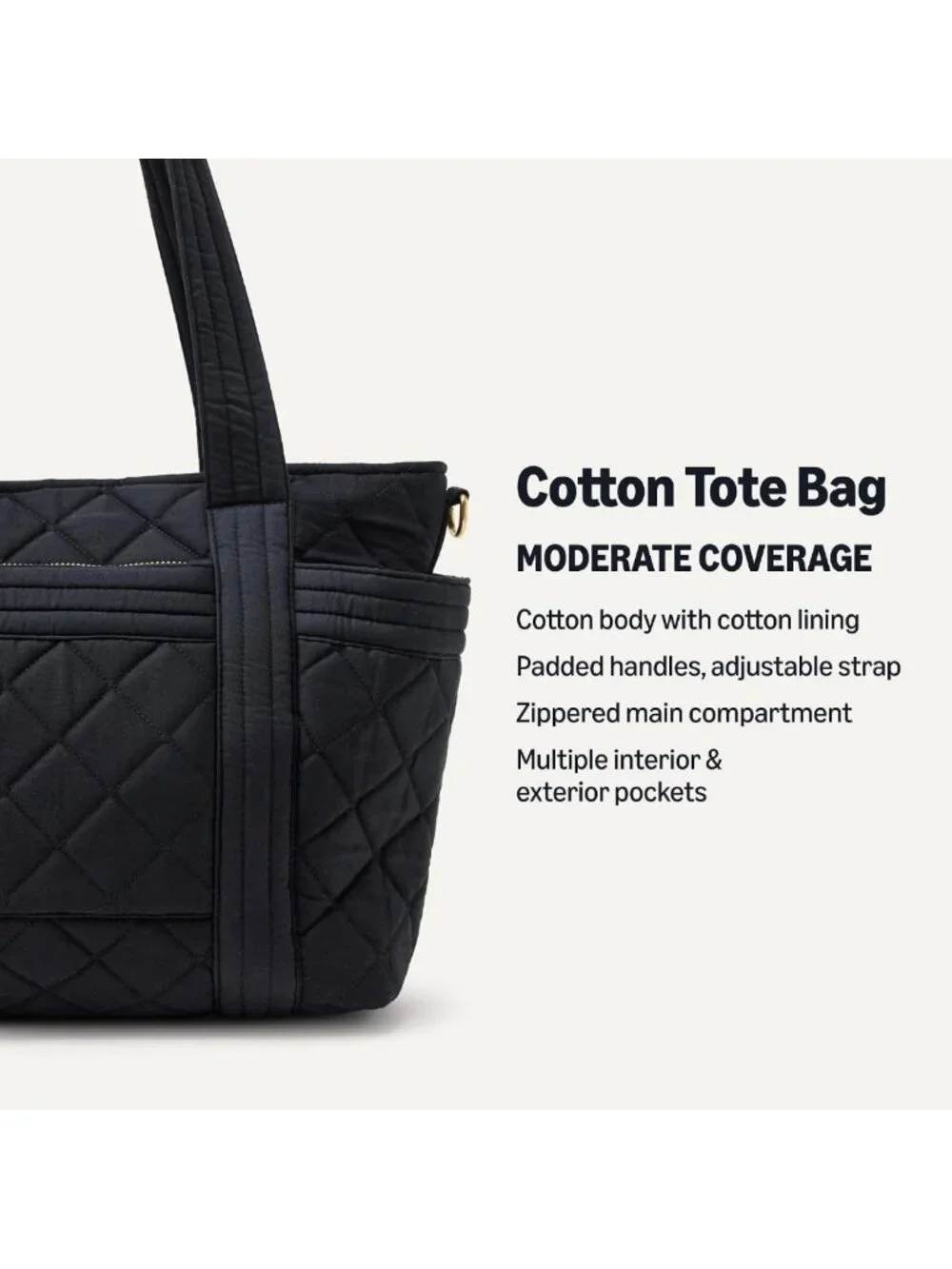 Stylish Women's Quilted Cotton Tote Bag - Versatile, Lightweight & Chic Handbag